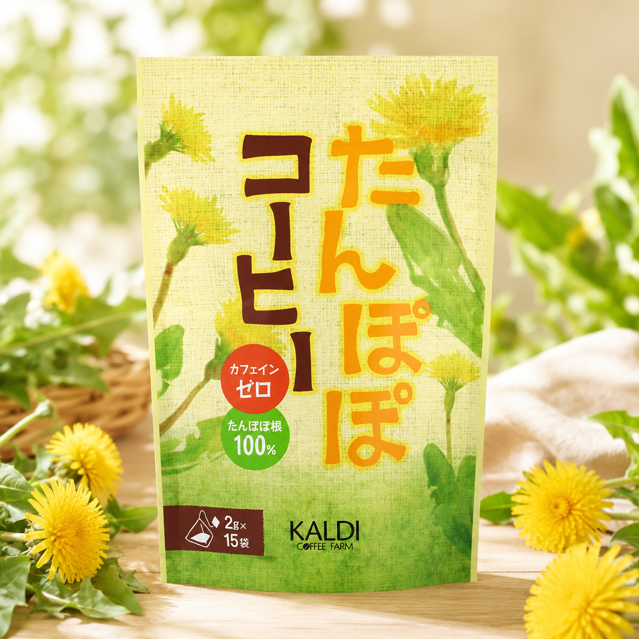 칼디 KALDI 오리지널 디카페인 탄포포커피 민들레차 2g 15개입