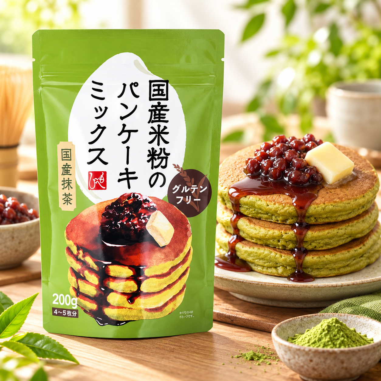칼디 KALDI 모헤지 쌀가루 말차 팬케이크 믹스 200g
