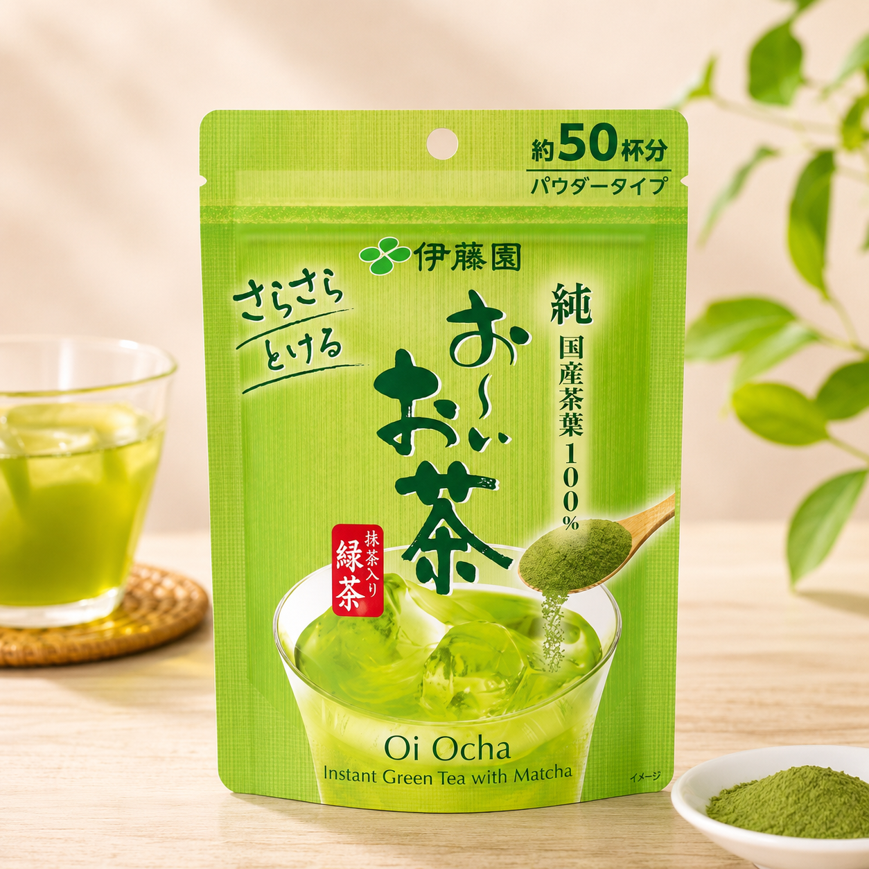 일본 이토엔 오이오차 물에 잘 녹는 오리지널 녹차 파우더 40g