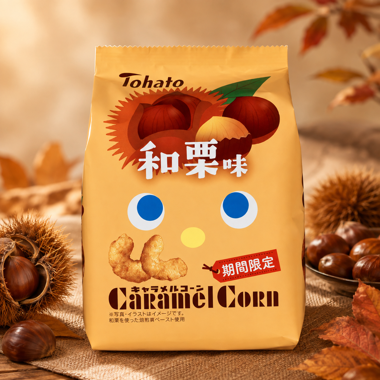 일본과자 토하토 카라멜콘 밤 맛 달콤 옥수수스낵 62g