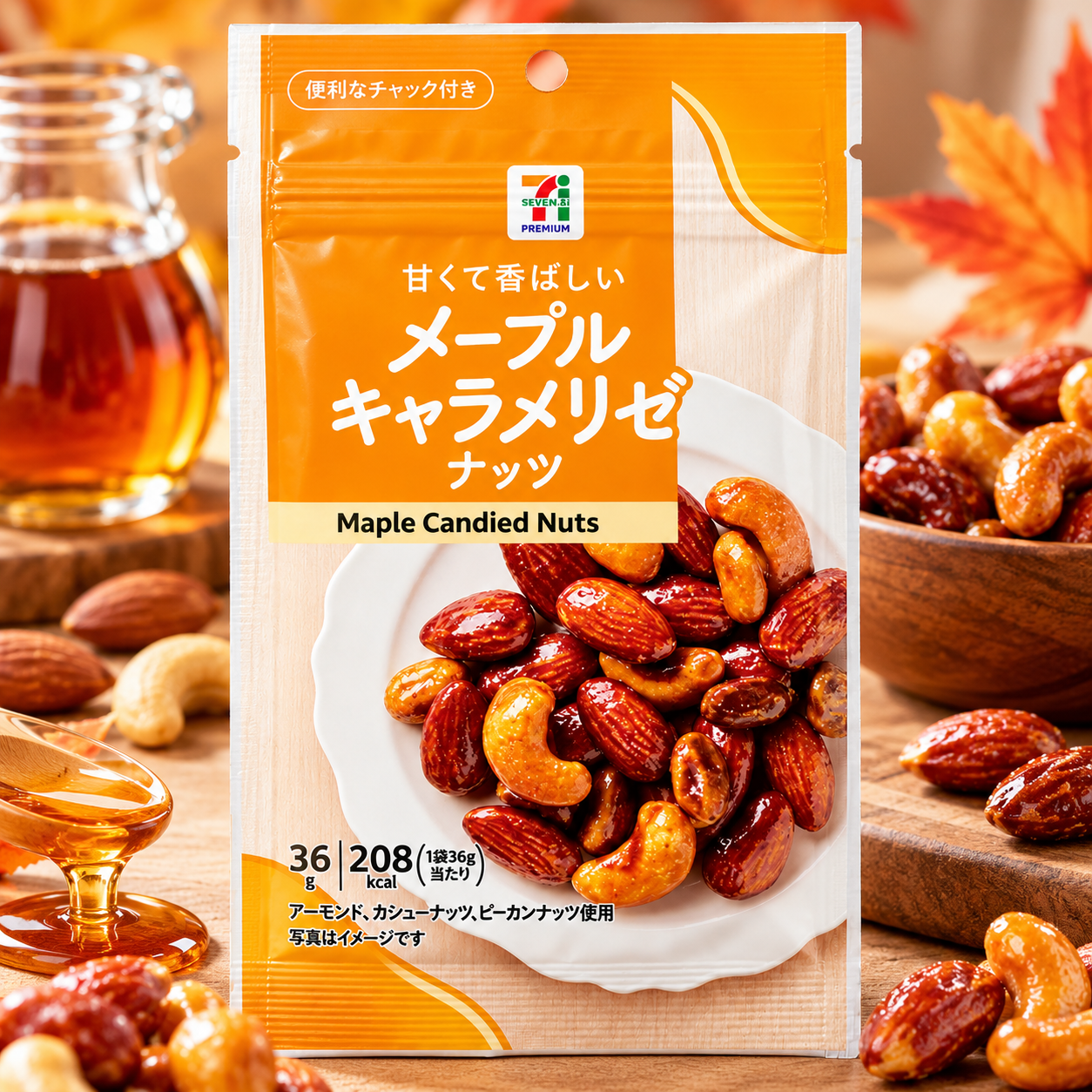 세븐일레븐 메이플 카라멜코팅 너츠 편의점 견과 안주 36g