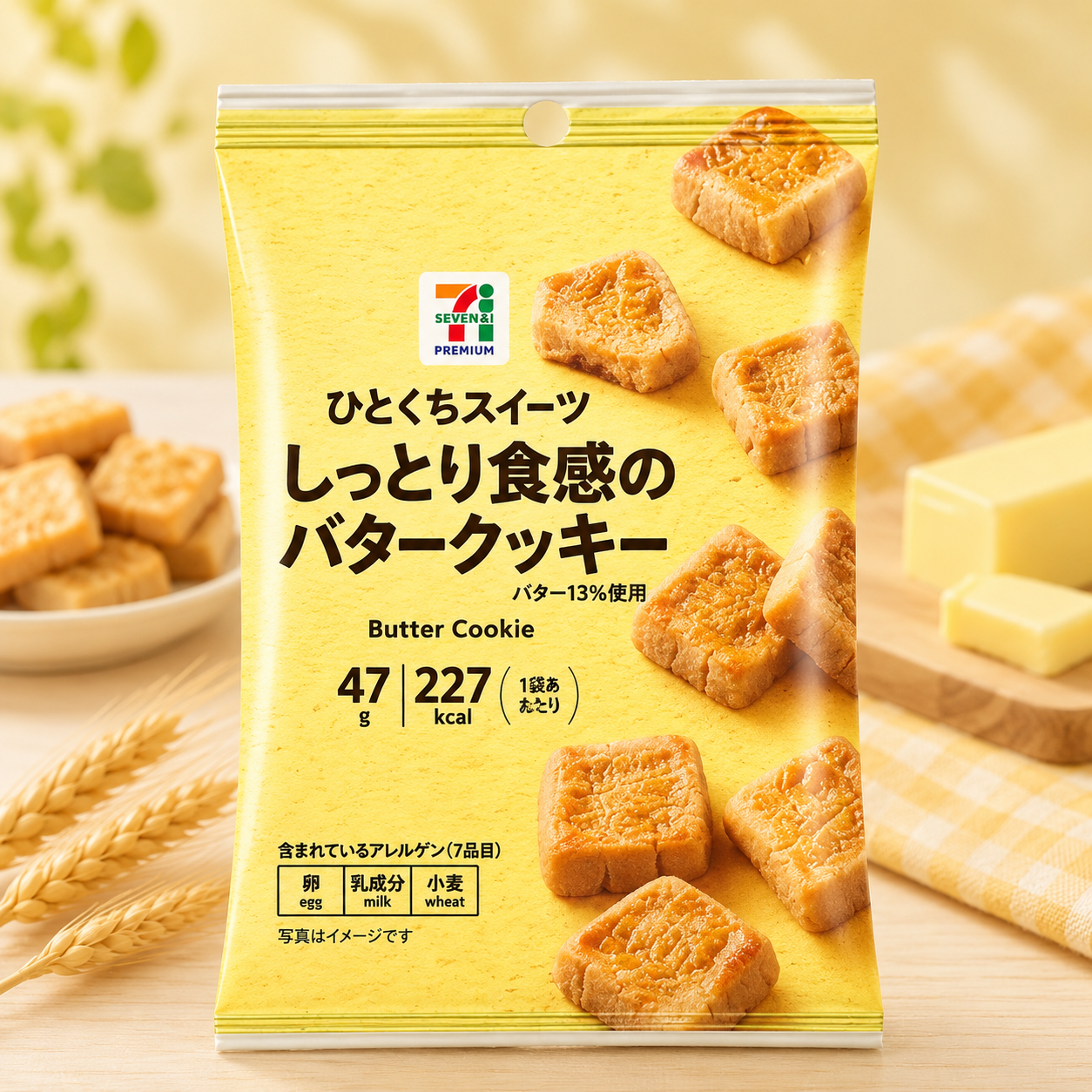 일본 세븐일레븐 한 입 스위츠 촉촉한 식감의 버터쿠키 47g