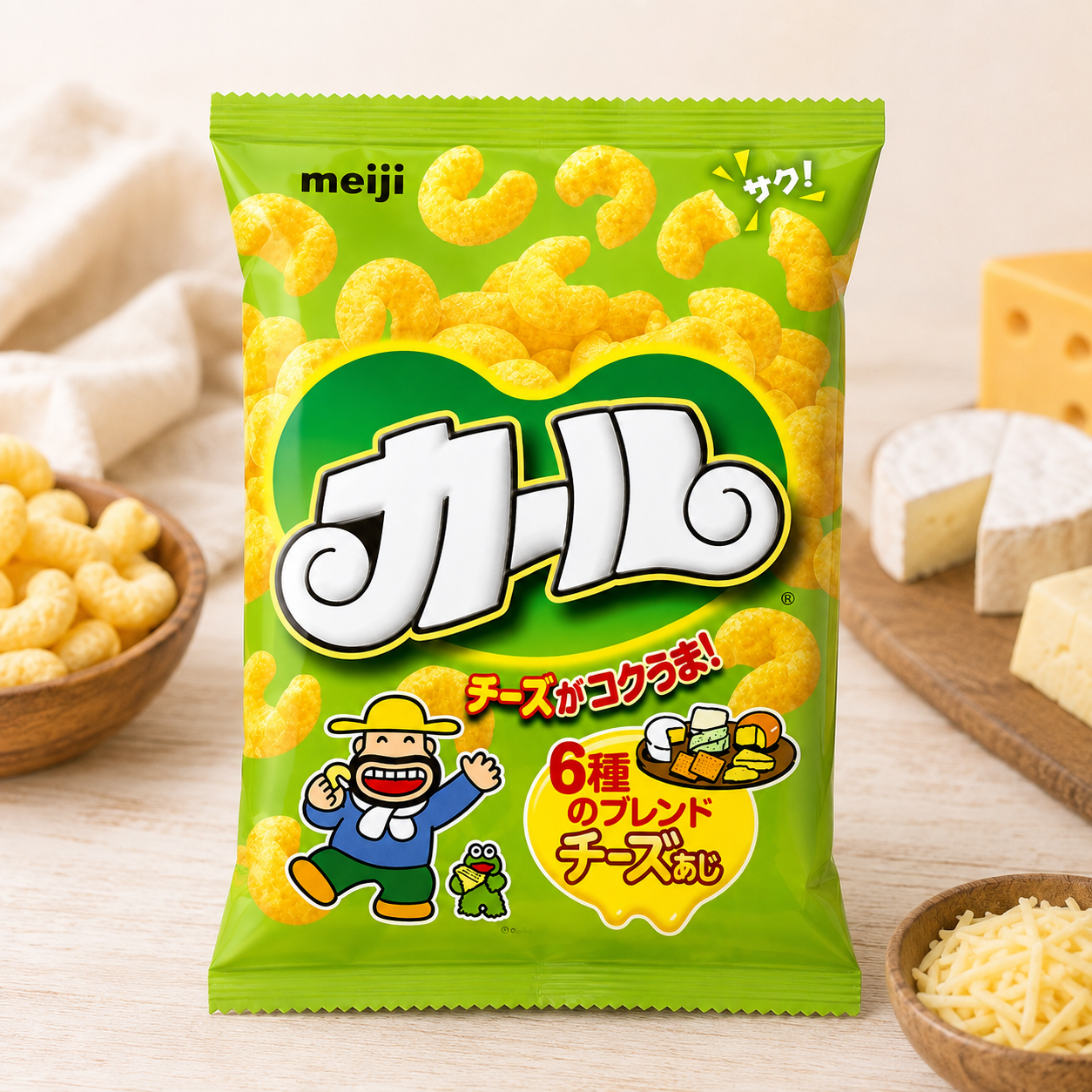 일본 과자 메이지 카루 치즈맛 옥수수 콘 스낵 64g