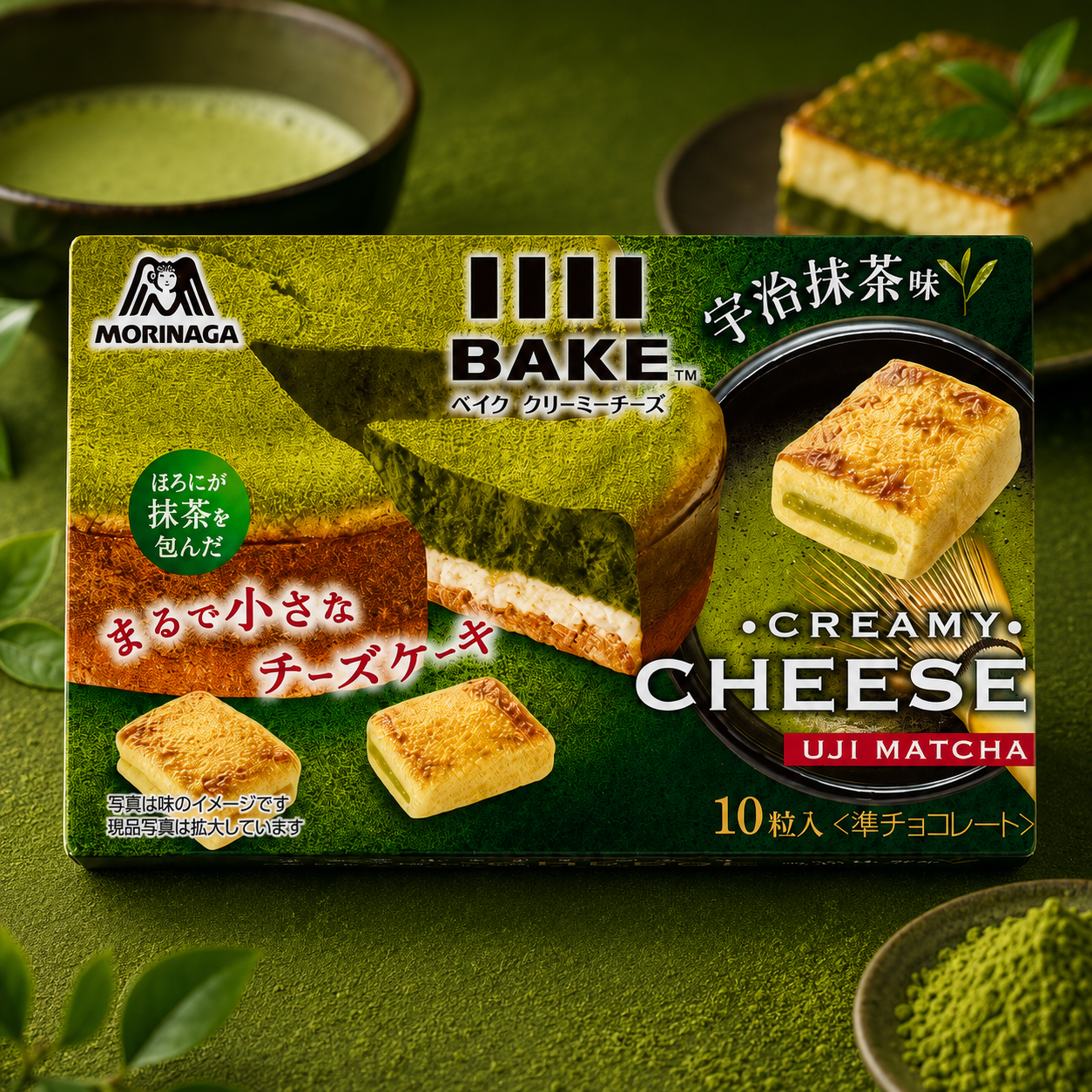 모리나가 베이크 크리미 치즈 케이크 우지말차맛 쿠키 38g