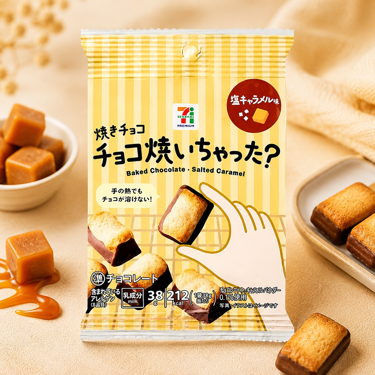 세븐일레븐 야키초코 구운초콜릿 소금카라멜맛 38g