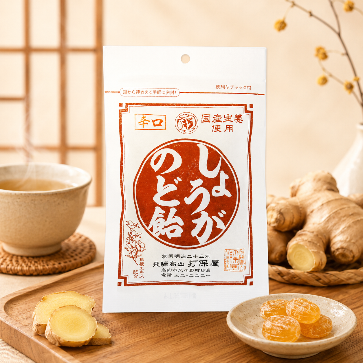일본 우치보야 생강 도라지 목캔디 목관리 환절기사탕 70g