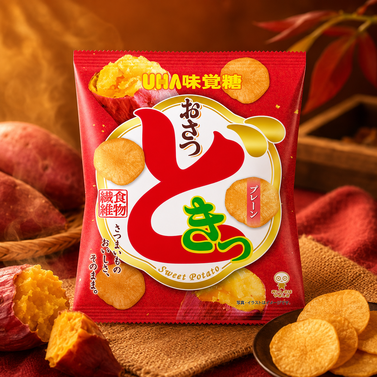 일본과자 UHA미각당 오사츠도키 플레인 고구마칩 65g