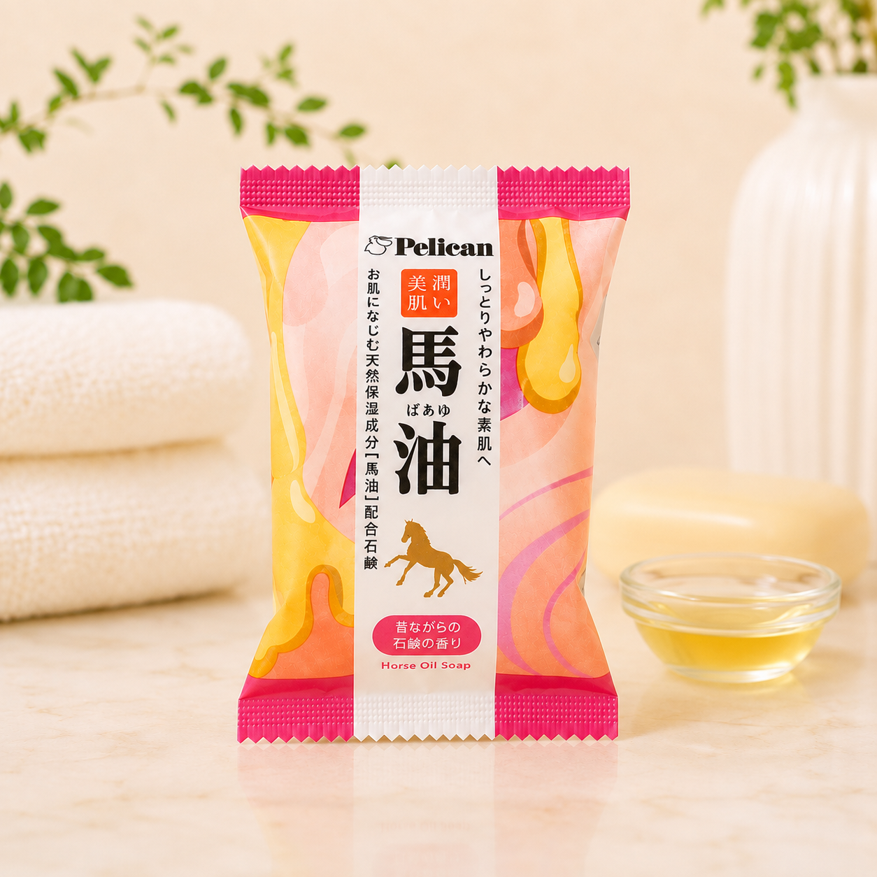펠리칸 패밀리 마유 말기름 촉촉 보습 비누 80g