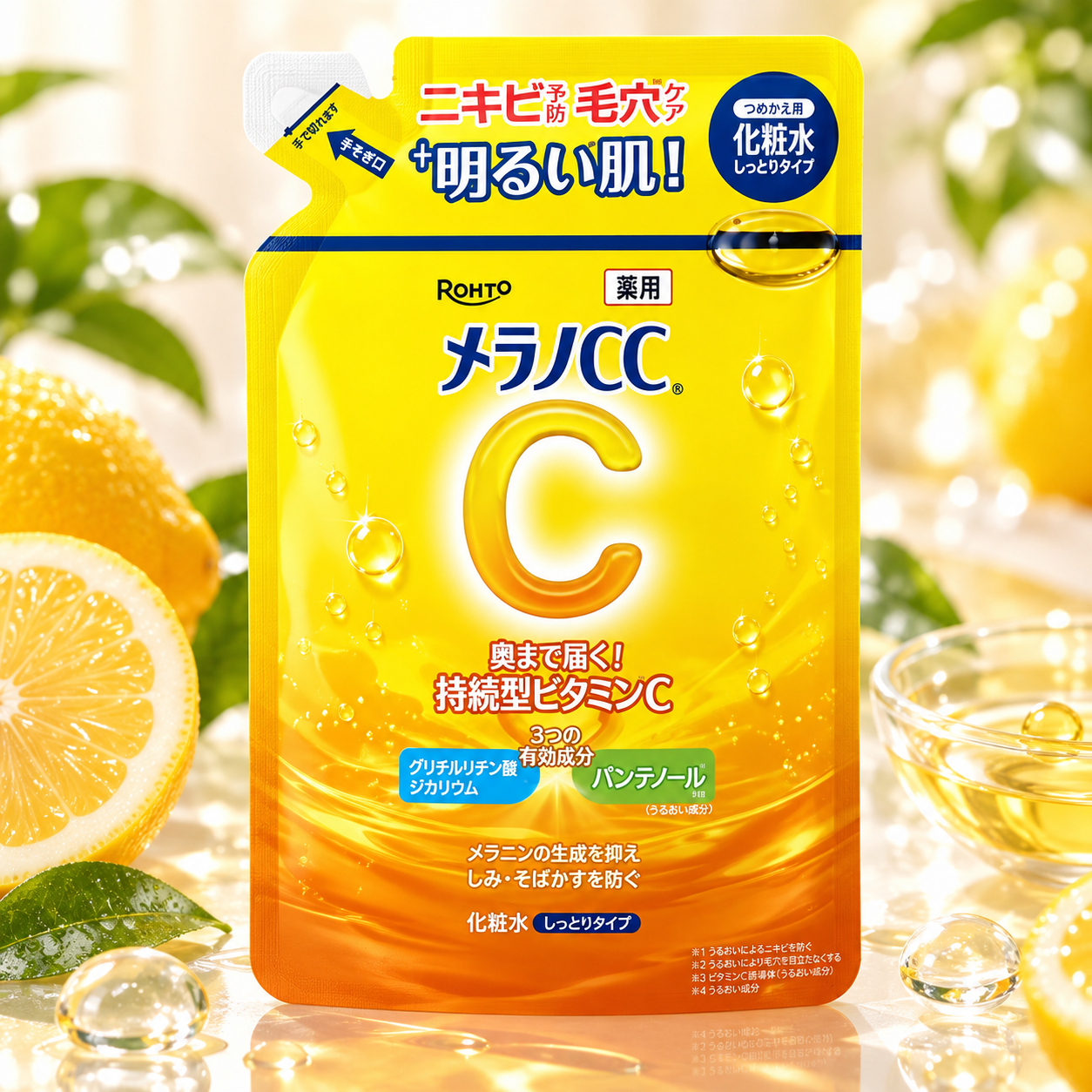 일본 로토제약 멜라노CC 약용 비타민C 화장수 촉촉한 타입 리필 170ml